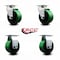 Service Caster 4 Inch Green Poly on Cast Iron Caster Set with Roller Bearings 2 Swivel 2 Rigid SCC-20S420-PUR-GB-2-R-2 - alternate 4